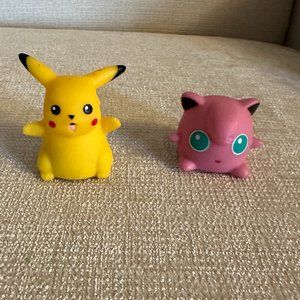 Vintage 1999 Pokeman Pikachu and Jigglypuff Rollerball Figure